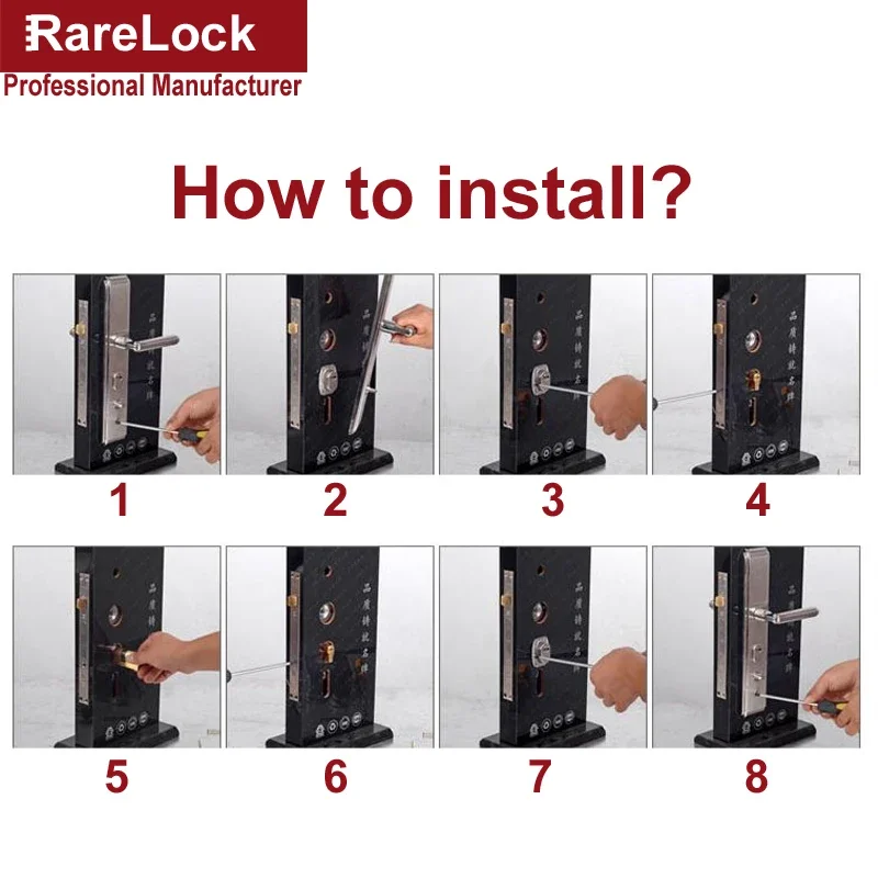 Handle Door Lock Cylinder 9 Size 7keys Bedroom Bathroom Interior Locks Door Hardware Accessory Rarelock MMS436 G
