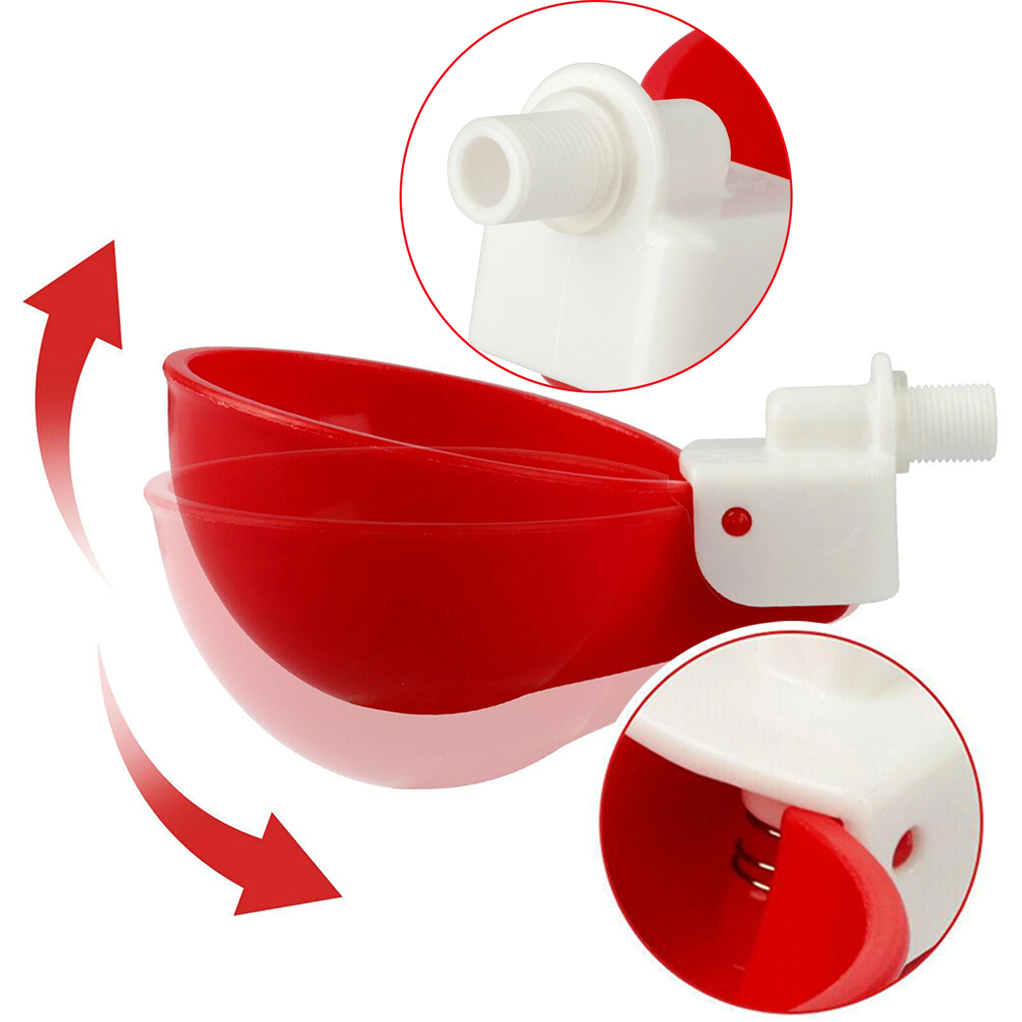 Poultry Automatic Drinking Water Feeding Cup Drinking Fountain Chicken Quail Drinker Cup Farm Poultry Feeding Supplies
