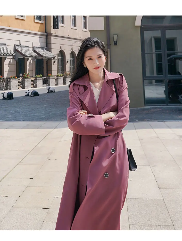 rab coat womens 2021 New Women Solid Color Trench Coat Turn Down Collar Loose Style Women Long Trench Femme Women Autumn Coat Streetwear long green puffer coat