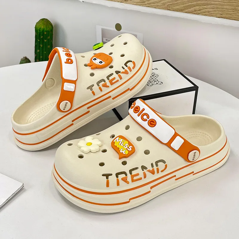 Women's Summer Outdoor Beach Shoes Big Toe Holey Sandals Wrapped Slippers