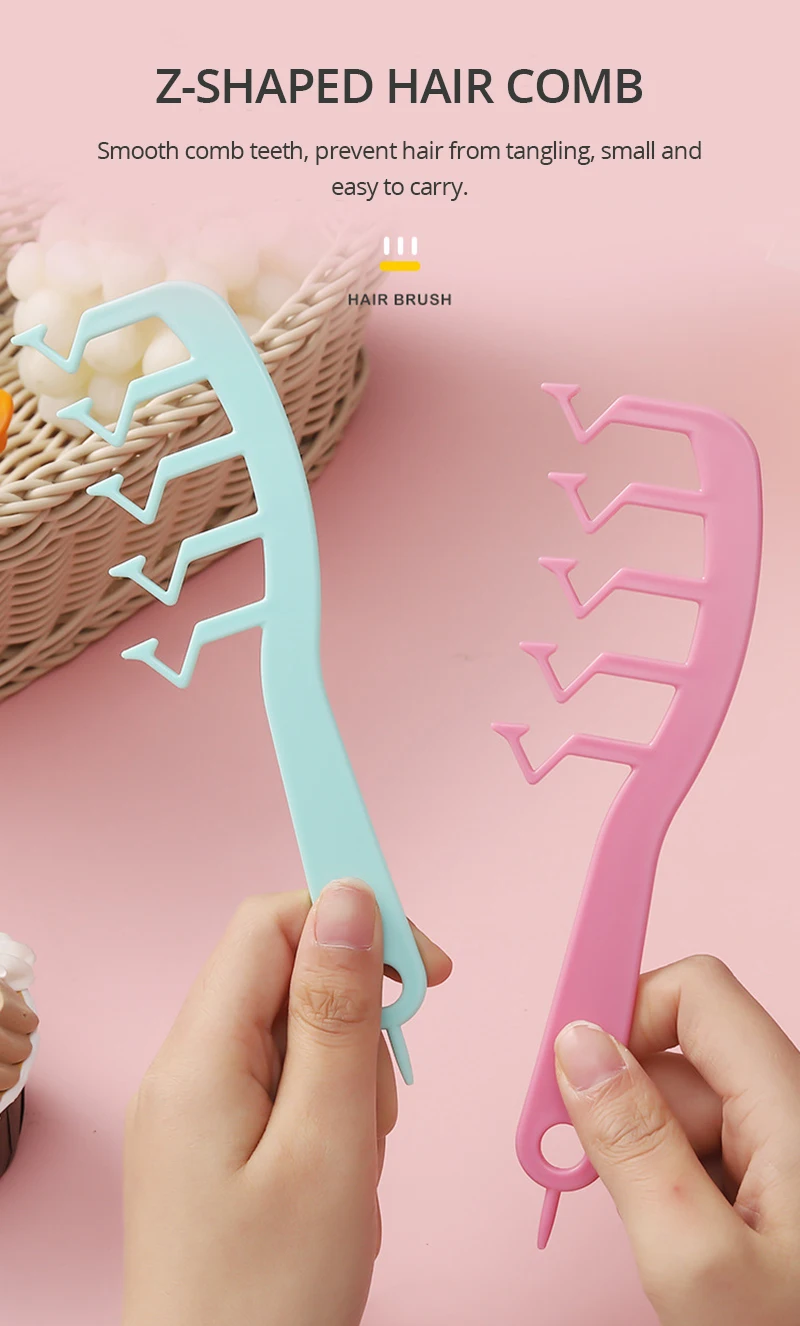 Description Picture 2 of item1~10PCS New Hair Fluffy Comb Hair Style Comb Instant Hair Volumizer Curly Fluffy Hair Styling Comb Hair Slit Cover Z Shape