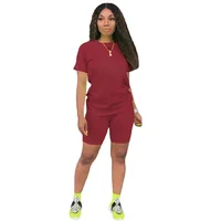Ensemble de survêtement 2 pièces pour femme, t-shirt et short, tenue décontractée, tenue de jogging de luxe, trempée, document solide, haute qualité, offres spéciales, été 3