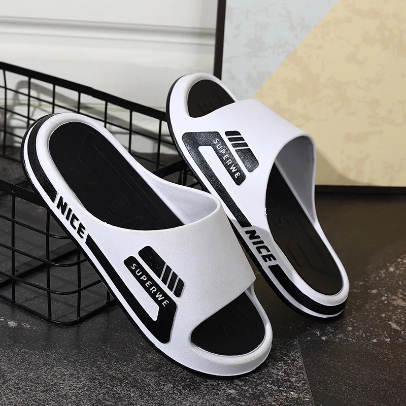 

Summer Wear Personalized Slip-on Slippers Outside In Trend Outside Wear Slippers Indoor Bath Non-slip Personality Slippers Men
