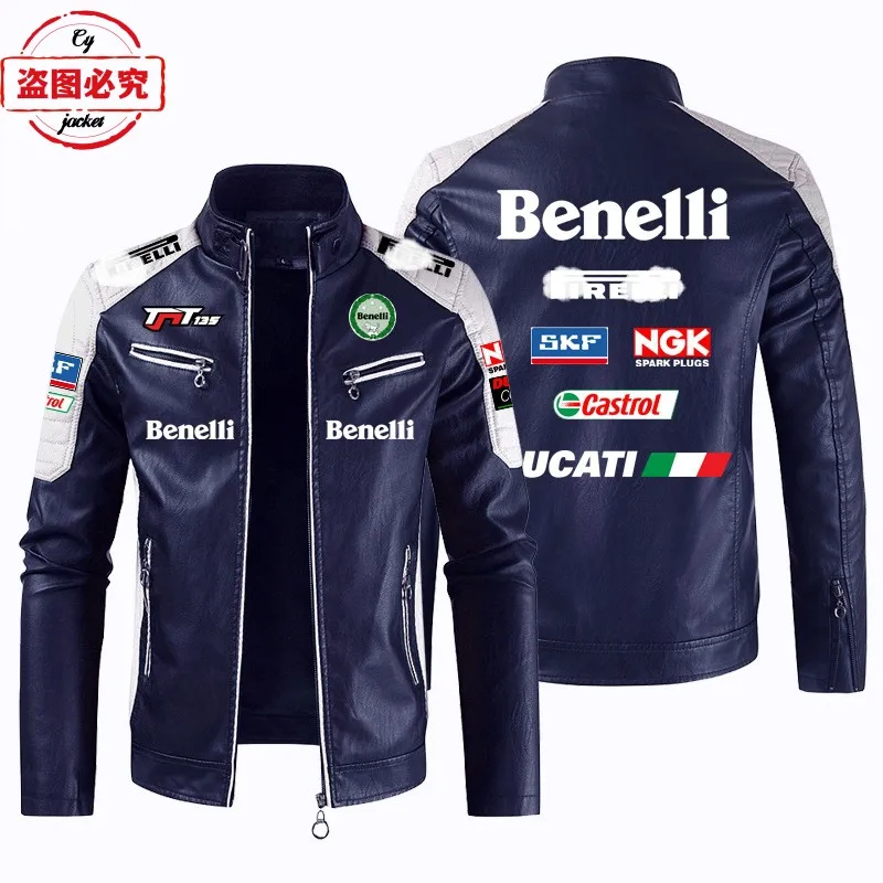 Benelli Motorcycle LOGOpu Leather Jacket Windproof Four Seasons Benelli Men's Cycling Leather Jacket 2