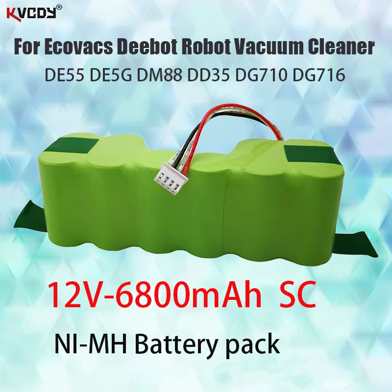 12V 6.8Ah Robotic Vacuum Cleaner Battery Pack for ecovacs deebot OZMO 902 901 610 Robot Vacuum