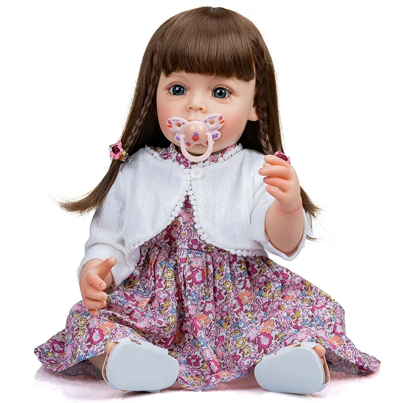 

55CM Princess Baby FUll Body Silicone Doll Girl Hand-detailed Painting Waterproof Toys Reborn Vinyl Girls Children Toys