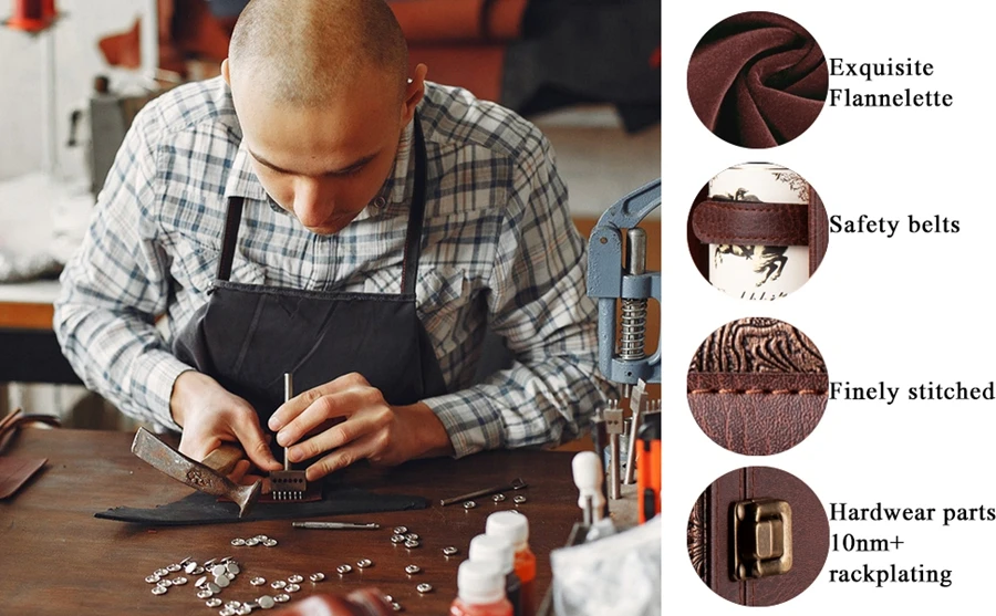 2 Bottle Wine Gift Box with 4 Accessories Set – PU Leather Portable Wine Carrier Tote, ... - SKU WGB02059 - UGI Packaging