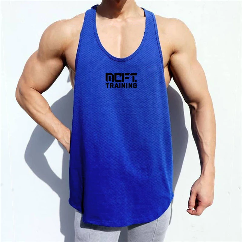 

FITNESS SHARK Men's Summer Running Sport Quick Dry Sleeveless Shirt Mesh Breathable Fashion Print Vest