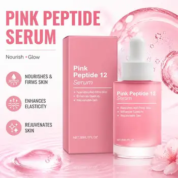 Siero Anti-Età Pink Peptide12 30ml, Essenza Viso Rassodante e Idratante, Riduce le Rughe Sottili, Aumenta l'Elasticità per una Pelle Luminosa e Ringiovanita