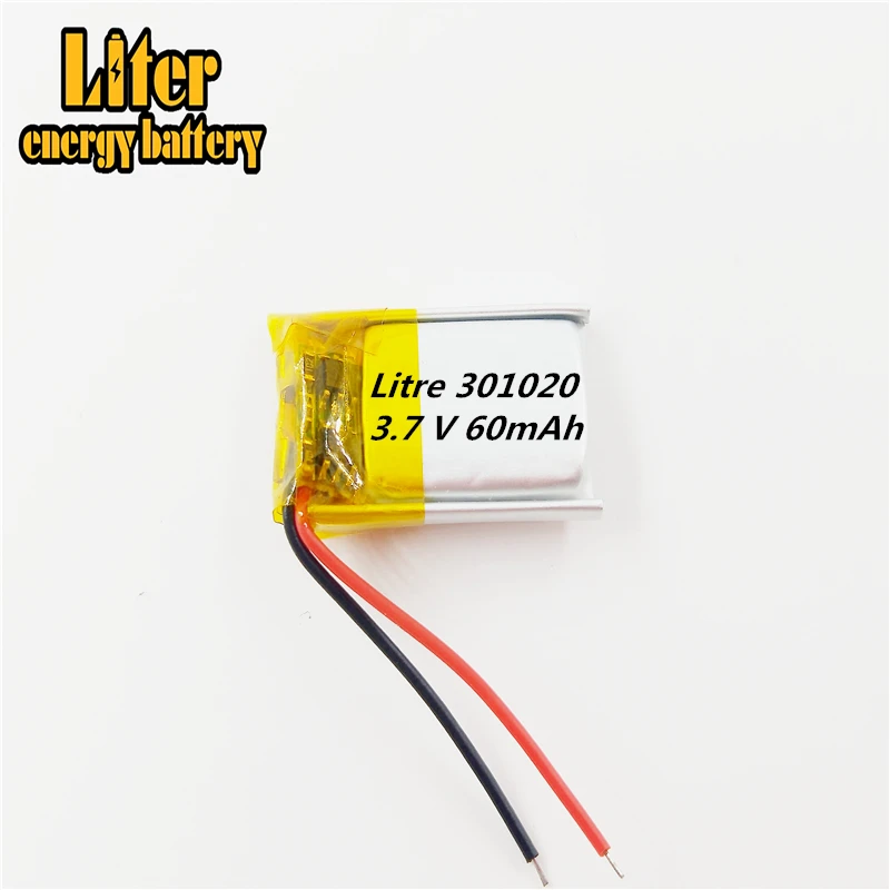 

3,7 V 60mAh 301020 литий-полимерный литий-ионный перезаряжаемый аккумулятор для Mp3 MP4