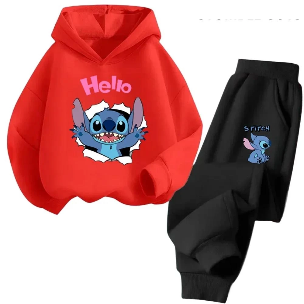 thumbnail image 1 of Conjunto de sudadera con capucha de Stitch Kawaii, sudadera de manga larga para bebé, sudadera de Stitch de otoño para niño de 3 a 14 años, ropa de calle para niña, 1 of 5