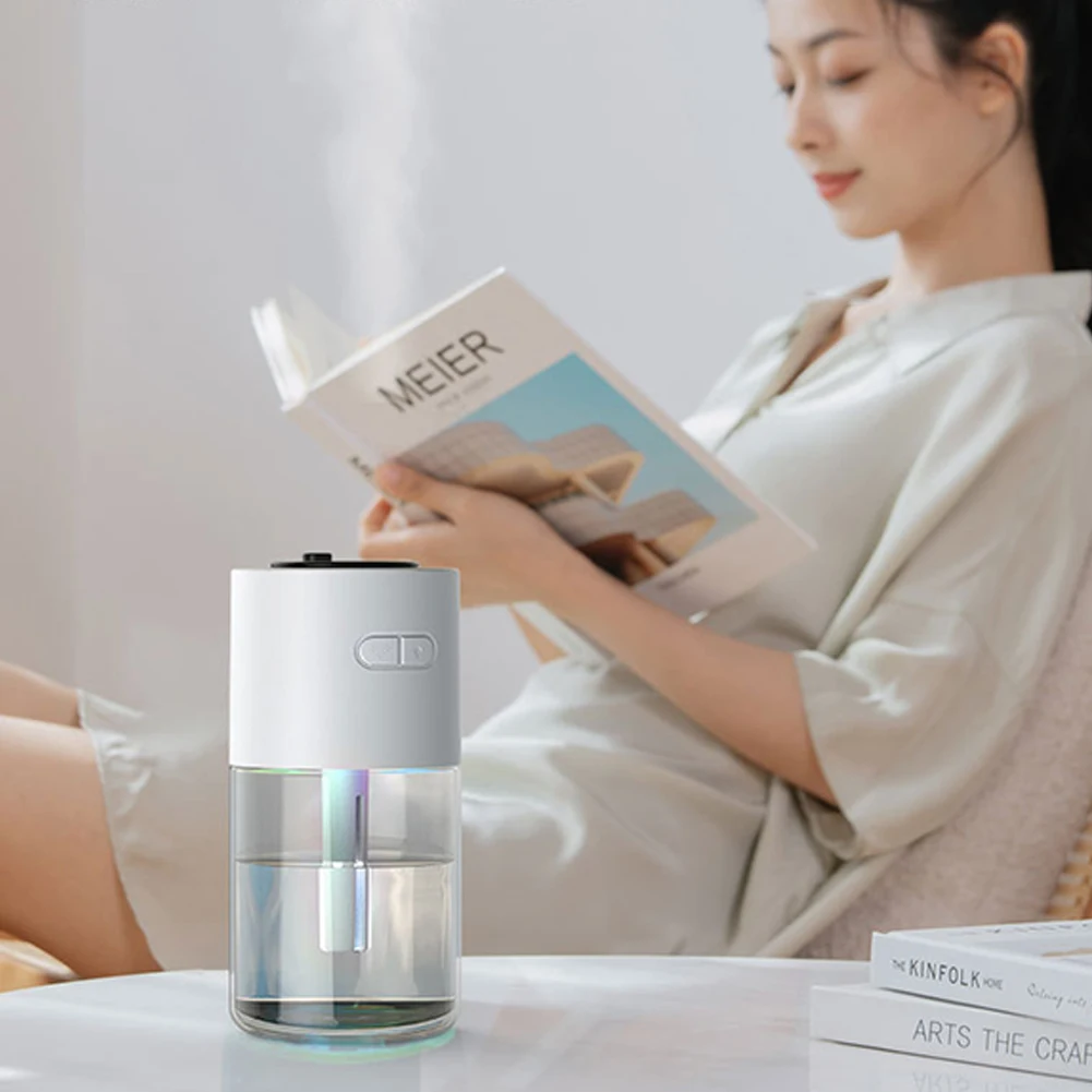 Car Air Humidifier with RGB LED Light 280ML Mini Aromatherapy Machine Rechargeable Desktop Aroma Diffuser for Bedroom and Travel