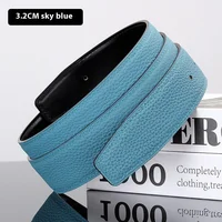 Luxury Belt Ultra-Thin Pointed Belt Headless Men And Women First Layer Cowhide H Buckle Replacement Belt Buckleless 3.2/3.8cm - Image 5