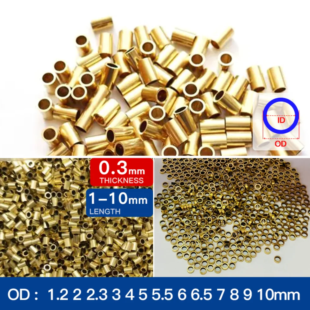 Uxcell Brass Round Tube, 300mm Length 5.5mm OD 0.5mm Wall Thickness Seamless Straight Pipe Tubing 3 Pcs