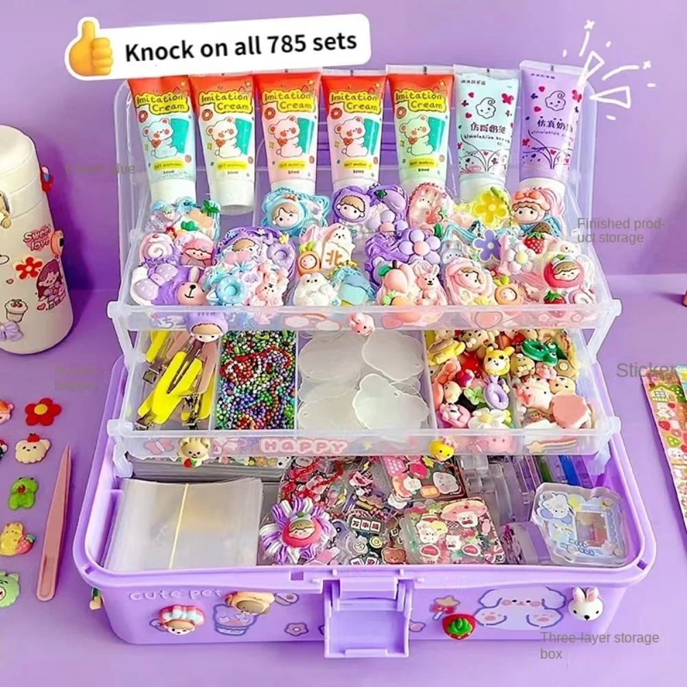 DIY Art and Craft for Girls: Guka Cream and Sticker Making Kit with Kpop Stickers, Artificial Cream Glue, and Decoration Accessories - Fun Complete