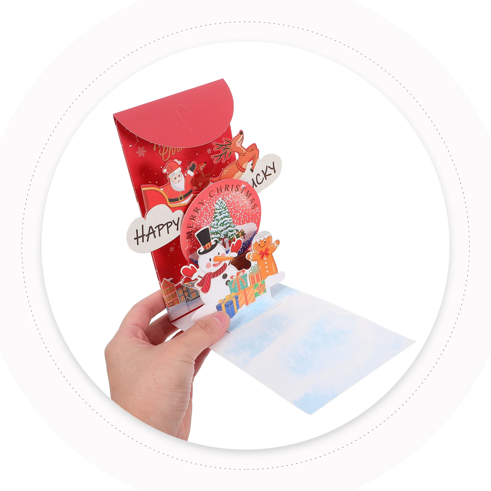 Christmas Pop up Cards Three-dimensional Red Envelope Greeting Xmas Supplies Paper