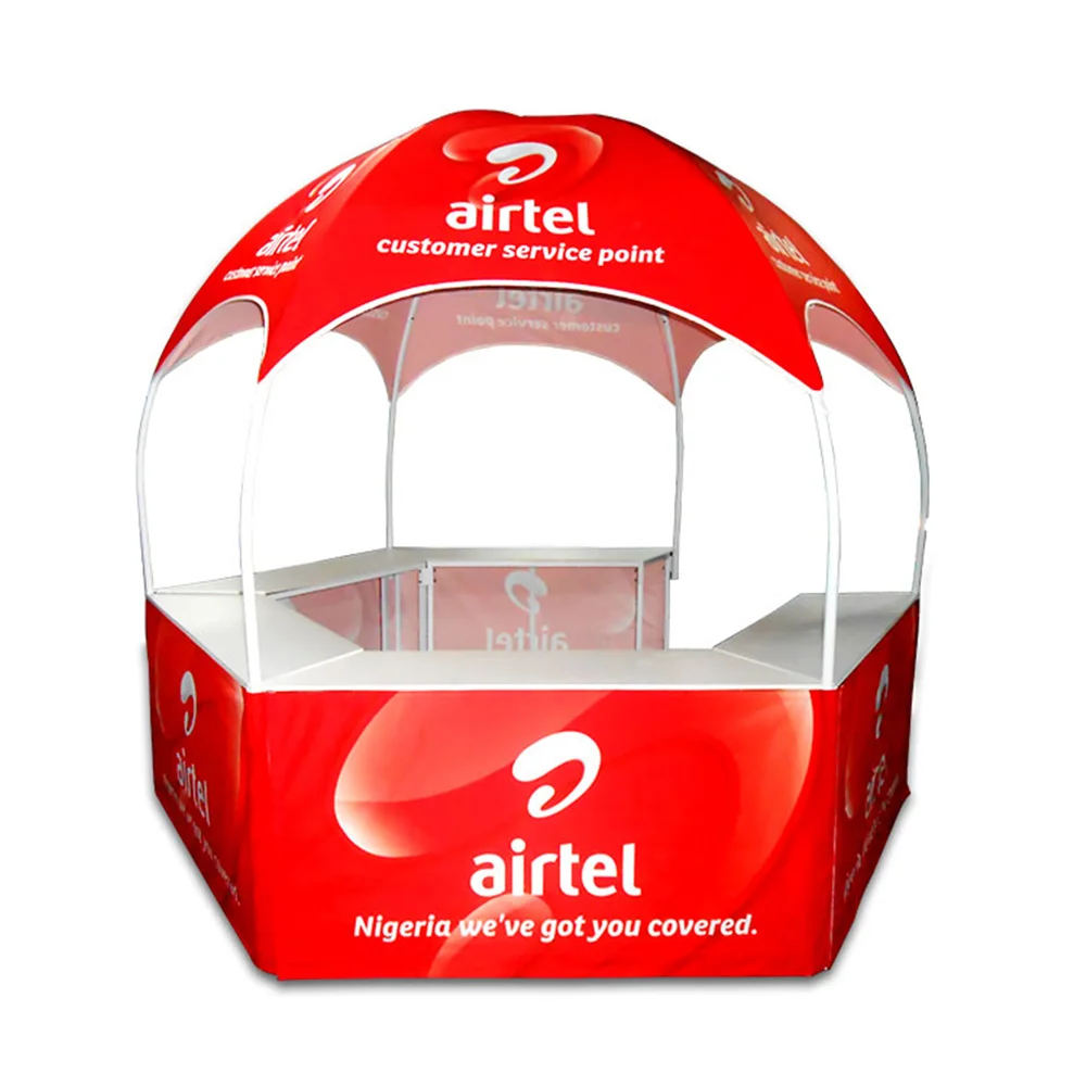 Personalizzato 10X10 Ft. 3X3 M Outdoor Waterproof Kiosk Gazebo Dia 3 M Trade Show Tenda Da Tavolo Promozionale A Cupola