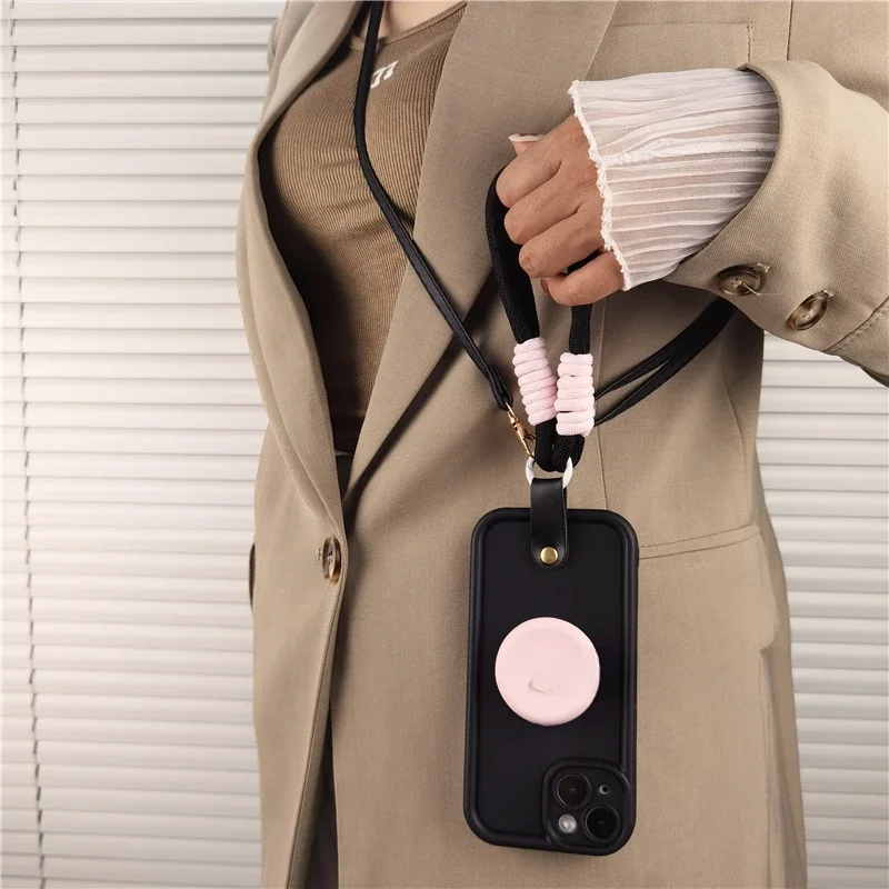 Crossbody Lanyard Necklace Wrist Strap Phone Holder Silicone Case