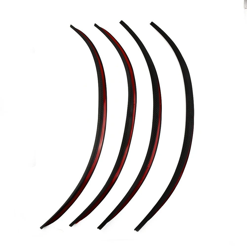 

4x Car Wheel Rim Eyebrow Protector Wheel Arch Mouldings Rubber Stickers Decorative Strip Bumper Protector Guard Scratch