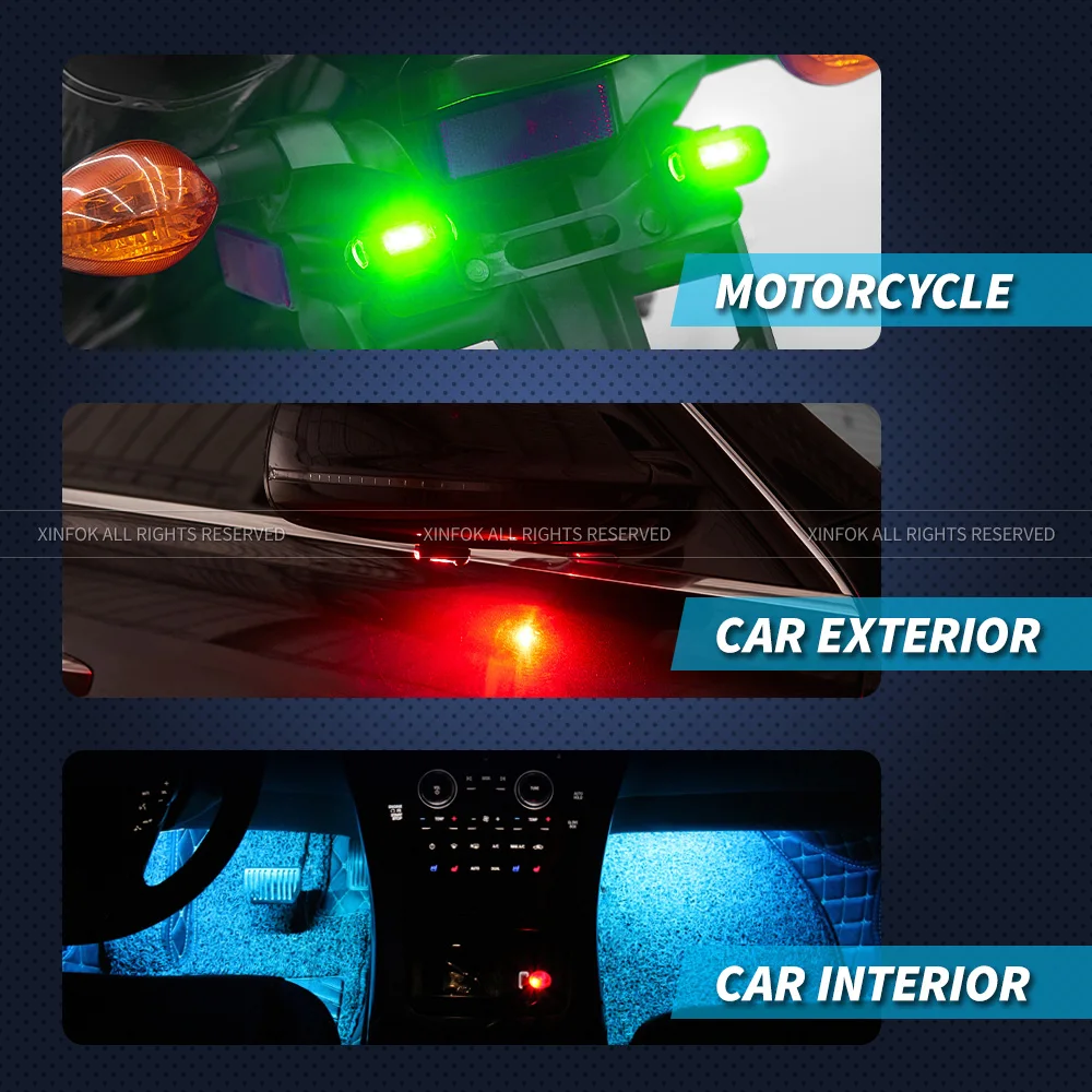 LIFCAUSAL Lumière Stroboscopique LED à Télécommande Sans Fil Pour Moto