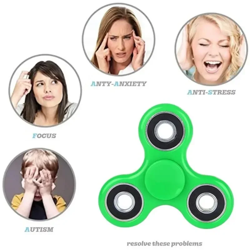 ABS Fidget Spinner EDC Spinner For Autism ADHD Anti Stress Tri-Spinner High Quality Adult Kids Funny Toys 6