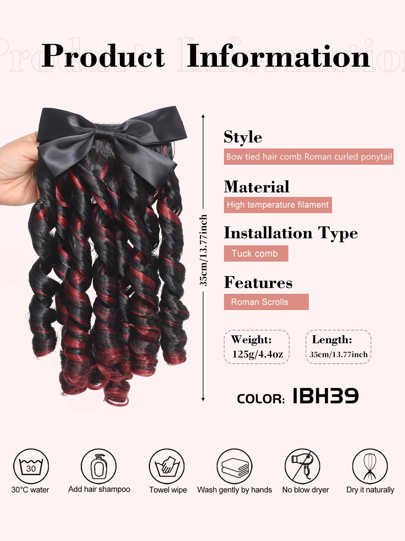 Synthetic Curly Ponytail Hair Extension Clip for Women