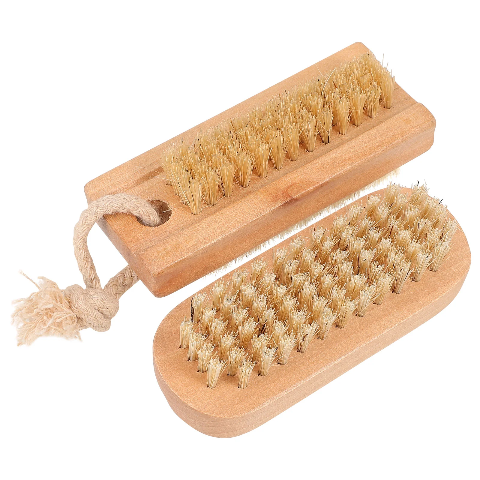 

2 Pcs Double Sided Nail Cleaning Pig Bristle Brush Multipurpose Cleaner Fingernail