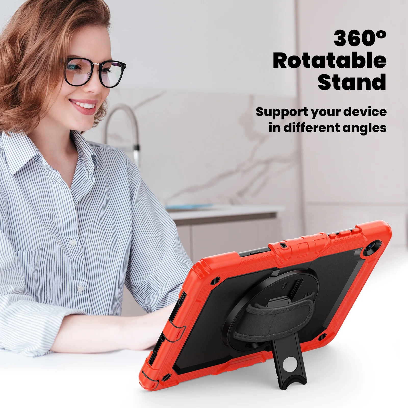 Durable Shockproof Tablet Case with Hand & Shoulder Straps - Kids Safe Cover