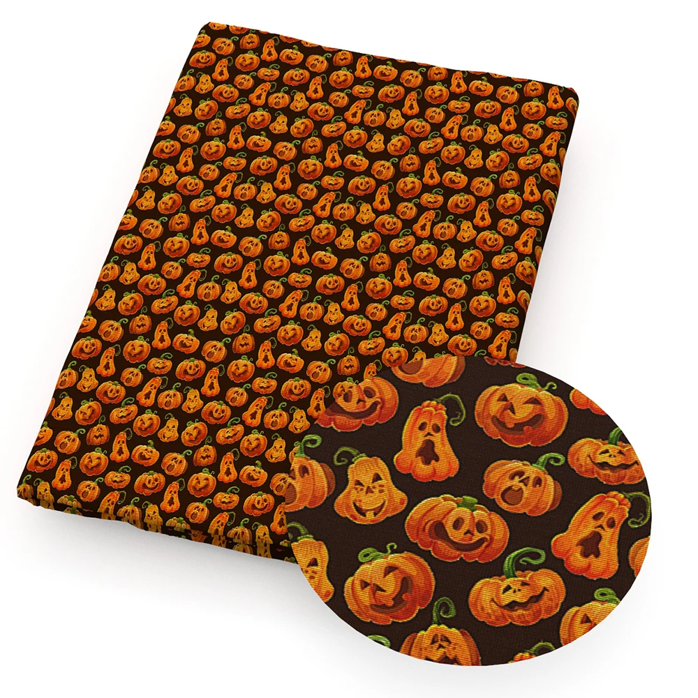 thumbnail image 1 of 50*145cm Telas de algodón de otoño con diseño de calabaza por metro Telas de hojas de arce y flores Telas de costura Vestido Manualidades DIY Textiles para el hogar, 1 of 5