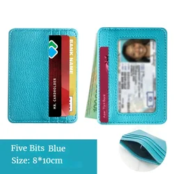 Sleek PU Leather Men's Slim Wallet with Multi Card Slots and ID Case (Light Blue)