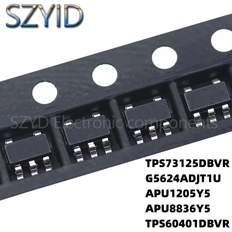

100PCS SOT23-5 TPS73125DBVR G5624ADJT1U APU1205Y5 APU8836Y5 TPS60401DBVR