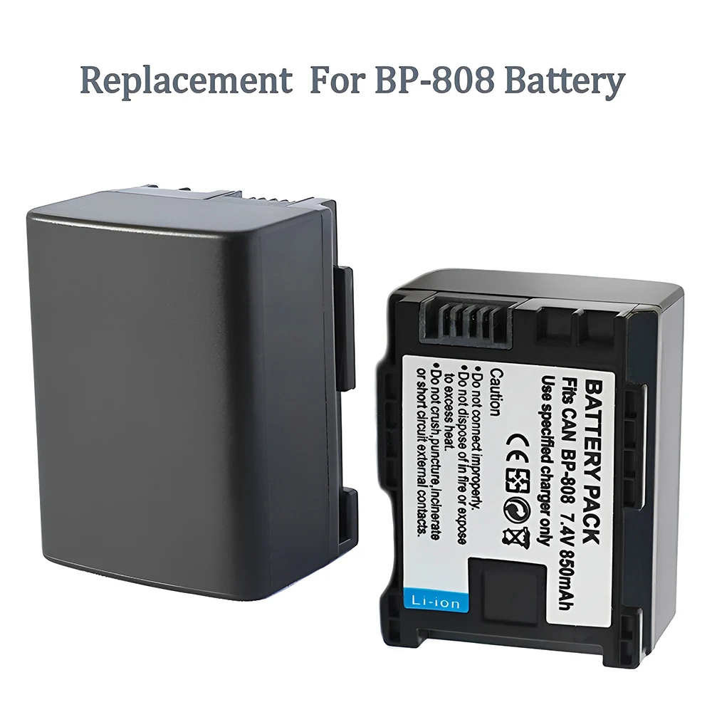 Batteria 850Mah Bp-808 Bp808 Per Canon M30 M31 M32 M300 Fs10 Fs11 F21 F22 Fs31 Fs100 Fs200 Fs300 Xa10 Cg-800 Hf10 Hf11 Fotocamera