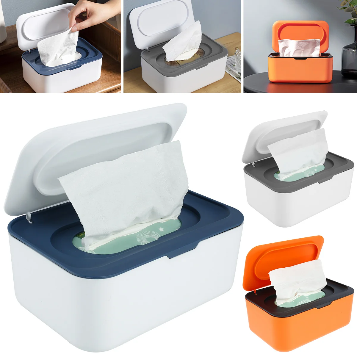 Portable PP Wet Tissue Box Paper Dispenser with Lid
