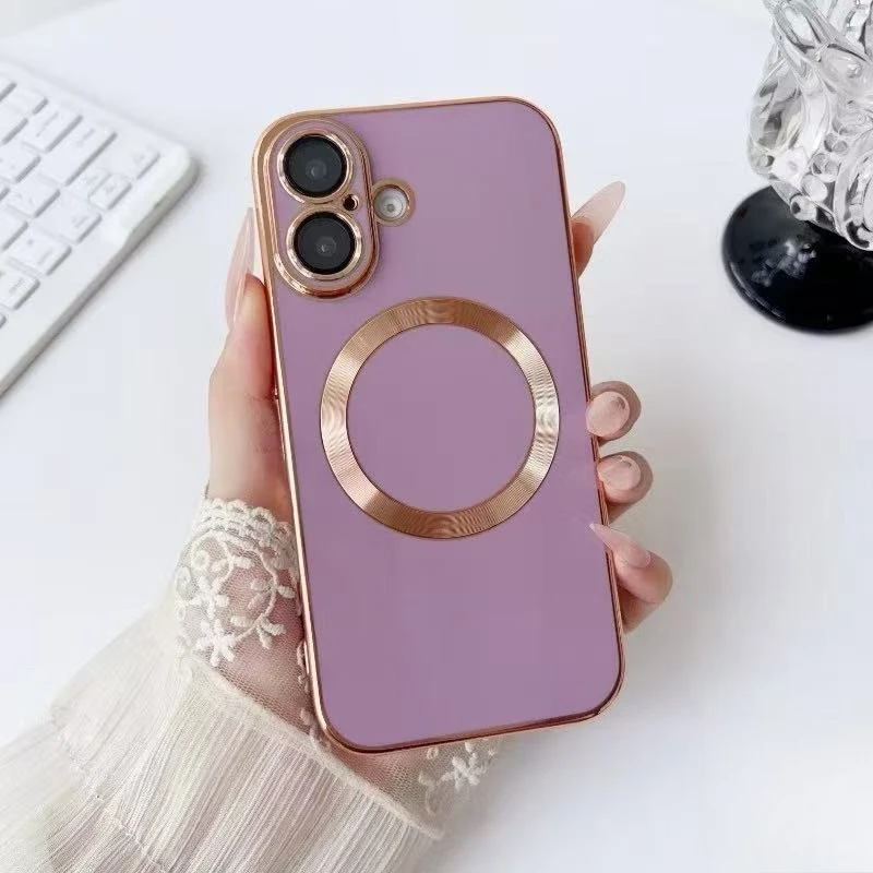 Luxury Plating Magnetic Phone Case with MagSafe Compatibility