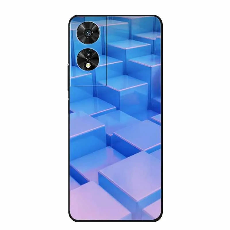 Black Geometric Silicone TPU Phone Case - Soft Back Cover Shield
