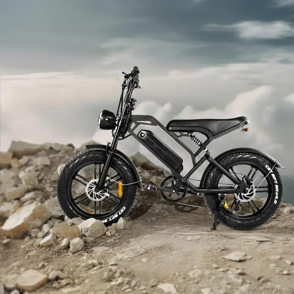 Ebike V20 1000W 48V20AH Back Seat Fat Tire Electric Bike Beach Cruiser Off-Road Adult Mountain