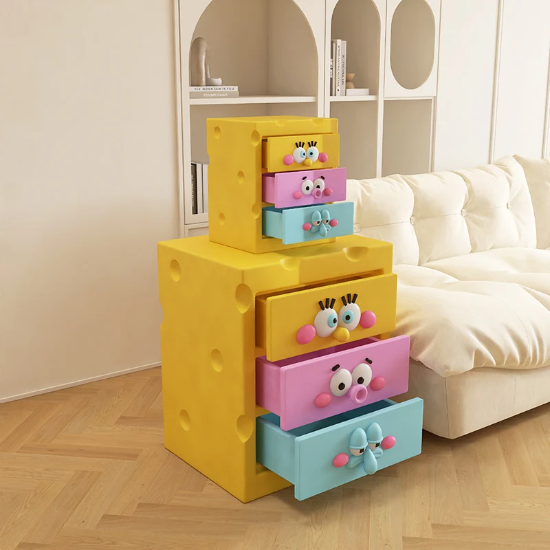 New Cartoon Bedside Table Simple Modern Home Bedroom Storage Rack Side Table Creative Room Floor Decoration