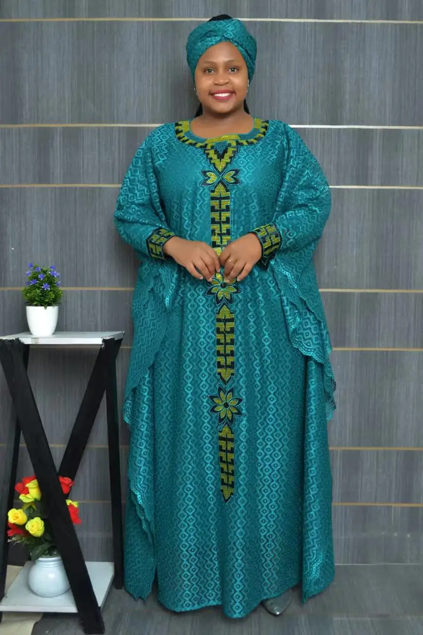 African Dress For Women Muslim Lace Boubou Dashiki Traditional Ankara Outfits Evening Gown
