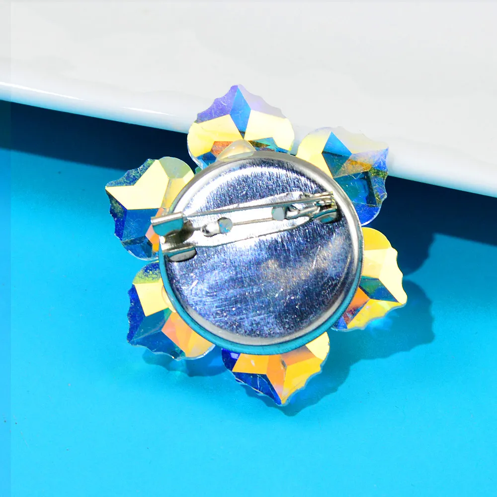 Wheat Brooches For Women Shining Crystal Flower Handmade 20 Colors Party Accessories