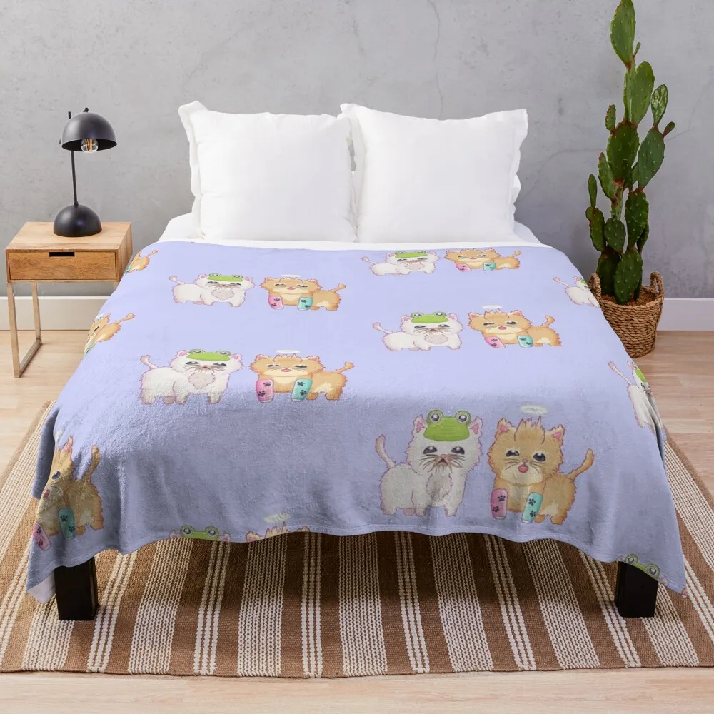 

Wisp and Tater Tot Throw Blanket Blankets For Bed Soft Blanket