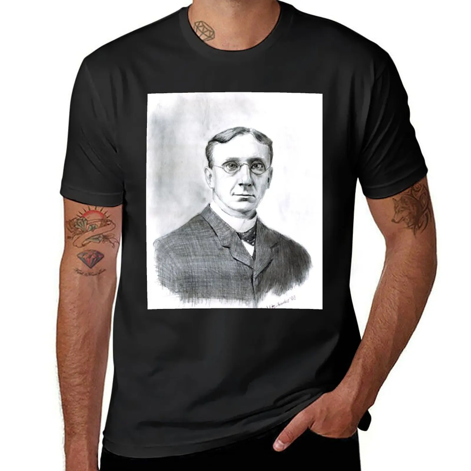 

George Veditz T-Shirt oversizeds summer top blacks mens t shirts