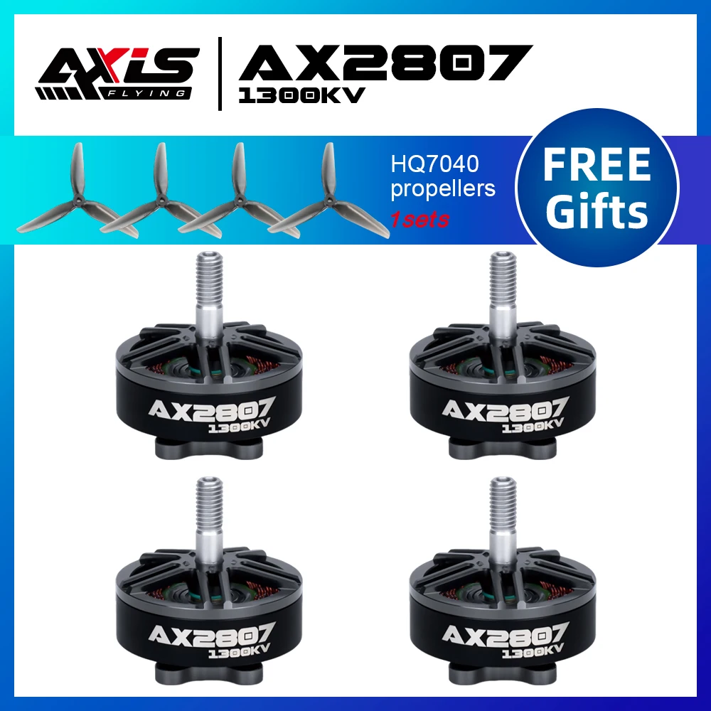 AxisFlying AX2807 Motor 4-6S 1300KV Brushless Motor for FPV Freestyle 7inch Long Range LR7 Drone Model FPV Quadcopter Diy parts brushless motor