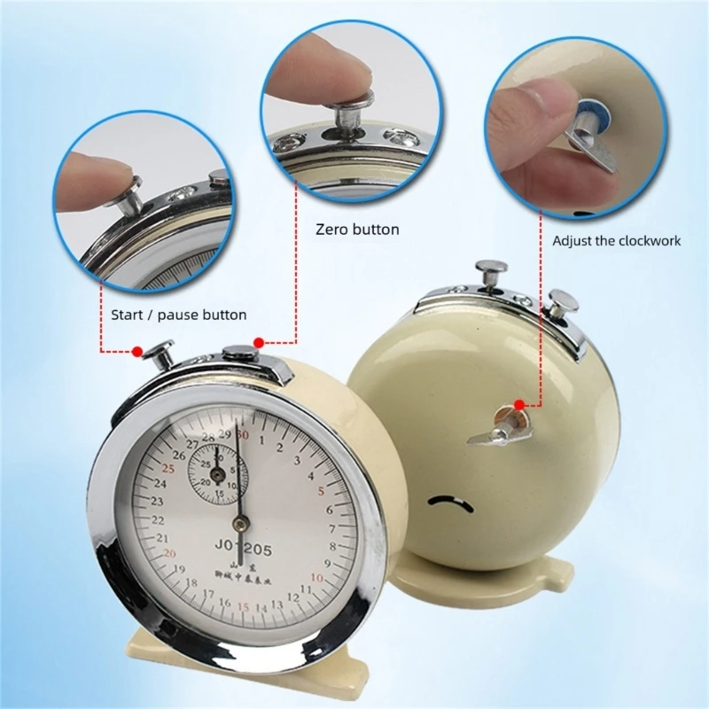 기계식 스톱워치 금속 타이머 교실 교육을위한 기계식 정지 시계 물리학 실험 및 스포츠 훈련