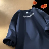 Men's Oversized T-shirts White Cotton T Shirt 5XL for Men Casual Summer Wear Letter Fashion  Print Neck Tee Shirts Men Clothing 2