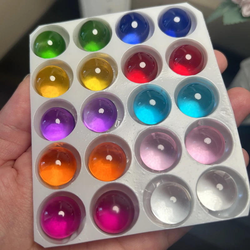 Description Picture 3 of item10/20pcs Solid Color Glass Balls 15mm Transparent Marbles Sphere DIY Game Art Pieces Photography Decoration Decorative Ball