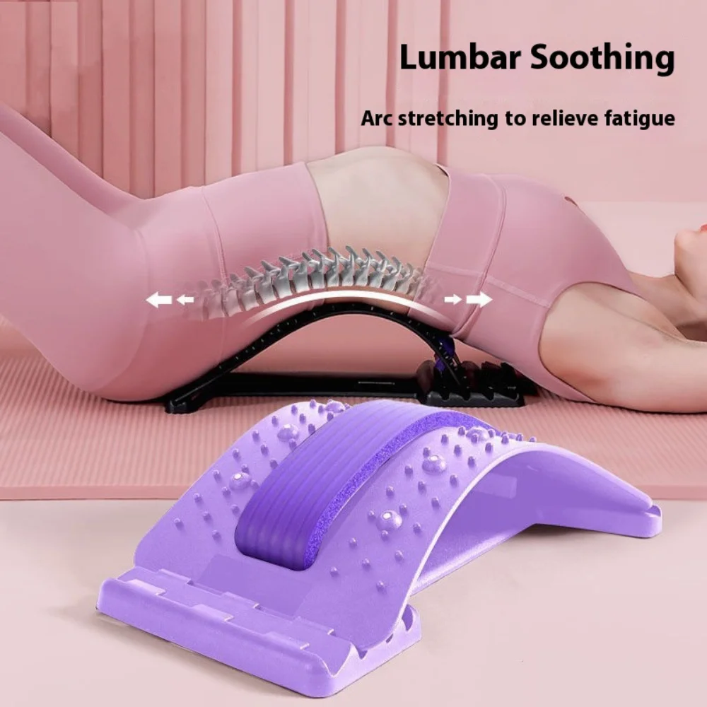 Home Back and Lumbar Stretching Device Yoga Fitness Waist Stretching Massager Back Exercise Traction Back Opening Device