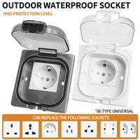 IP65 Waterproof Outdoor Socket, 16A High Power Wall Plate, 250V US/Thai Style 10A Receptacle, Bathroom & Weatherproof Electrical 1