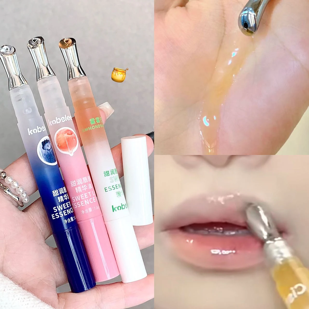 Peach Lip Oil Hydrating Mirror Lip Gloss Moisturizing Non-sticky Tint Lips Plumper Autumn and Winter Lips Care Serum Primer lip gloss lip makeup lip glaze lip tint lip oil lip plumper