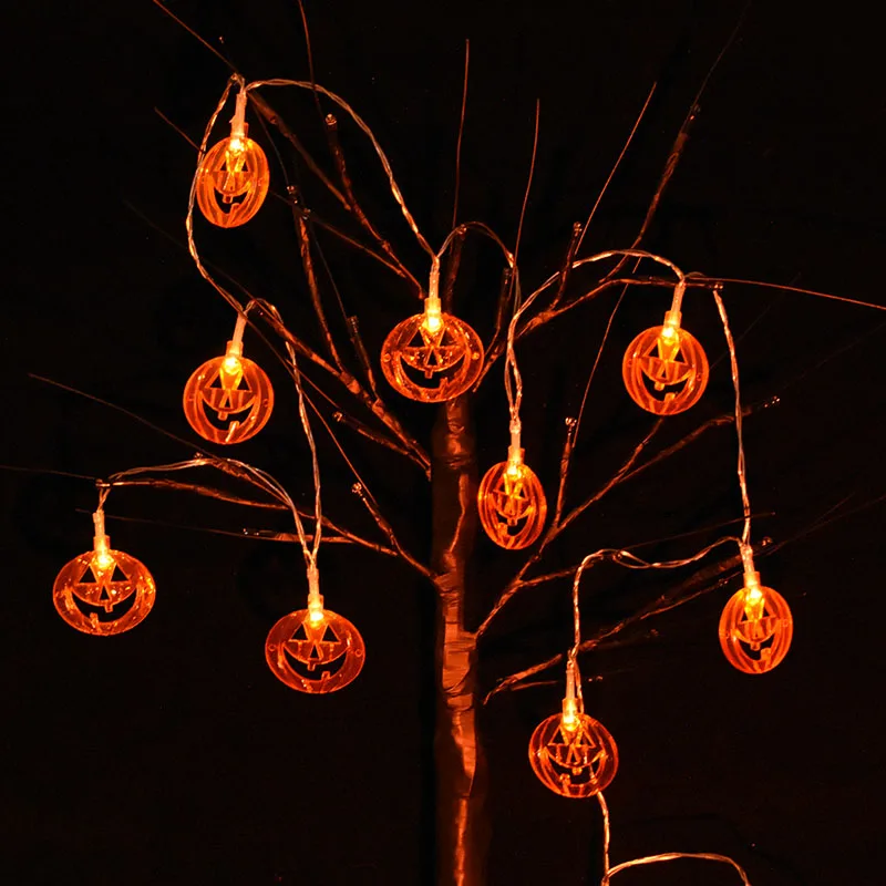 

1.5m 10LED Halloween Party Led Light String Horror Pumpkin Ghost Bat Light Garland For Halloween Decor Home Outdoor Hanging Lamp