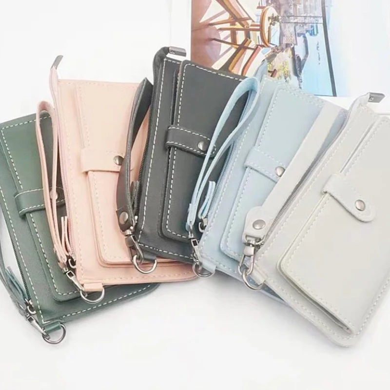 

Fashion PU Leather Long Wallets Women Handheld Wallet Multifunctional Multi-card Position Clutch Buckle Zipper Student Wallet